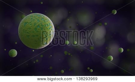 3d rendering bacteria virus or germs microorganism cells under microscope. High Quality 3D Render