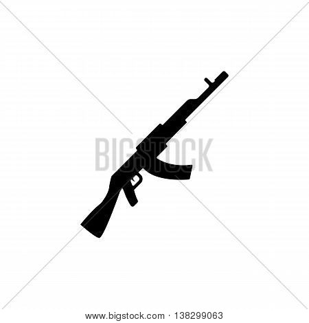 Machine gun icon. Silhouette flat design vector illustration