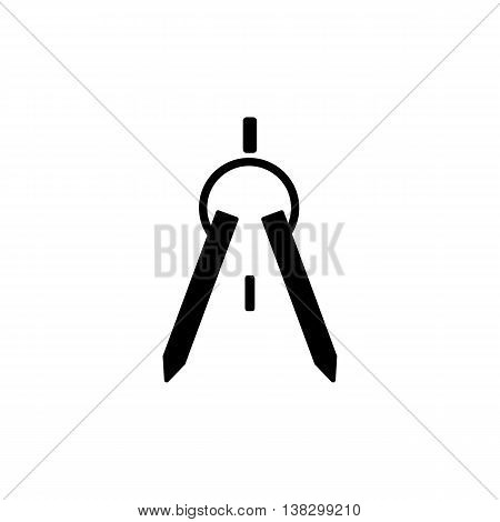Divider icon. Compass symbol. Silhouette vector illustration