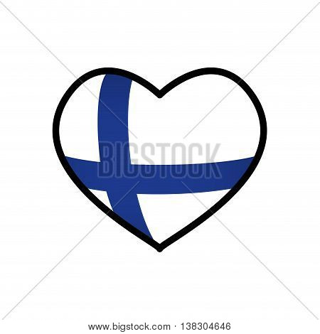 Finland concept represented by flag in heart shape icon. Isolated and flat illustration