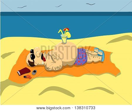 standard form in men's beach by the sea