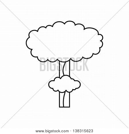 Nuclear explosion icon in outline style isolated vector illustration