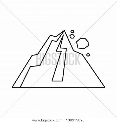Rockfall icon in outline style isolated vector illustration