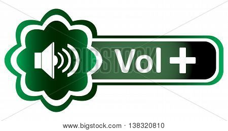 Double icon with a volume symbol and plus