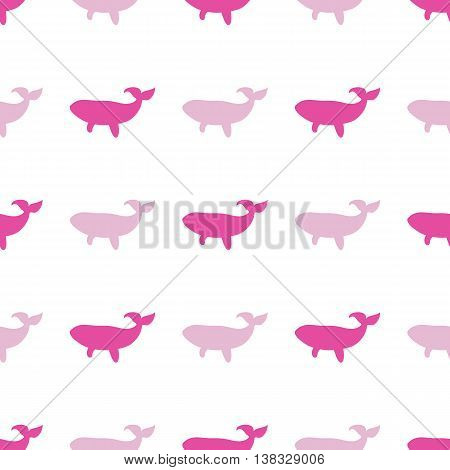 cute seamless pattern whale manual marine outline drawing