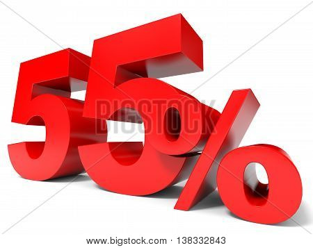 Red Fifty Five Percent Off. Discount 55%.