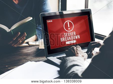Server Breakdown Network Problem Technology Software Concept