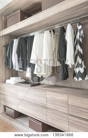 Black And White Color Tone Clothes Hanging