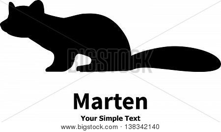 Vector illustration animal marten icon. Isolated silhouette on a white background.