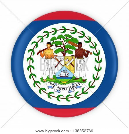 Belizean Flag Button - Flag Of Belize Badge 3D Illustration