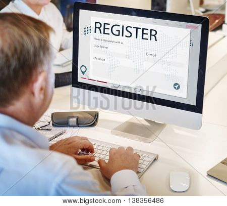 Register Enquiry Online Web Page Concept
