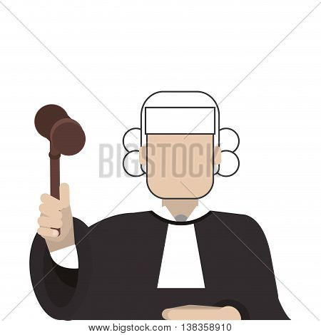 flat design court judge icon vector illustration
