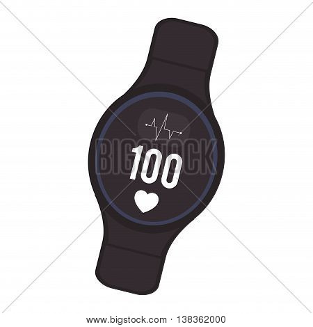 flat design heartrate wrist monitor icon vector illustration