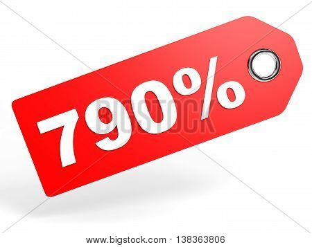 790 Percent Red Discount Tag On White Background.