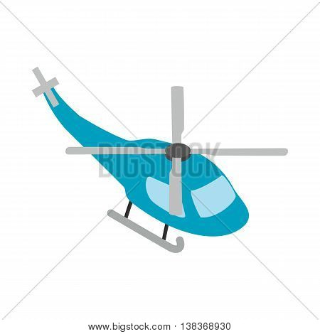 Helicopter icon in isometric 3d style isolated on white background. Air transport symbol