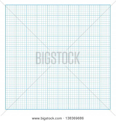 Square grid background. Blank millimeter. Vector. Blue line.