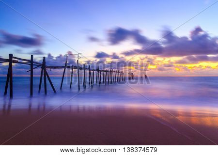 Pilai bridge, the old bridge at Phangnga, Thailand
