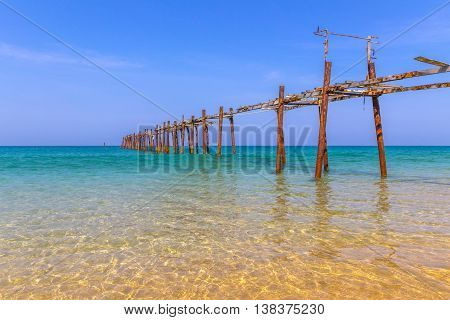 Pilai bridge, the old bridge at Phangnga, Thailand
