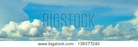 White clouds in the beautiful blue sky.