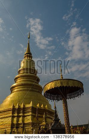 Haripunchai Temple, Lampoon, Thailand. .
