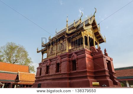 Haripunchai Temple, Lampoon, Thailand. .