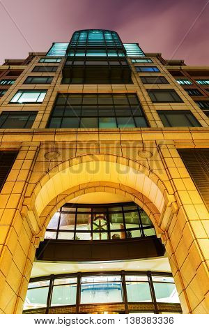 Historical Building At Bishopsgate In The City Of London At Night