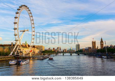 Cityscape Of London Viewed Over The Thames