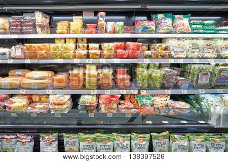 CHICAGO, IL - CIRCA APRIL, 2016: inside of the Walgreens store. The Walgreen Company is an American pharmaceutical company which operates the second-largest chain in the USA behind CVS Health.
