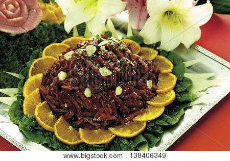 Korean style raw beef