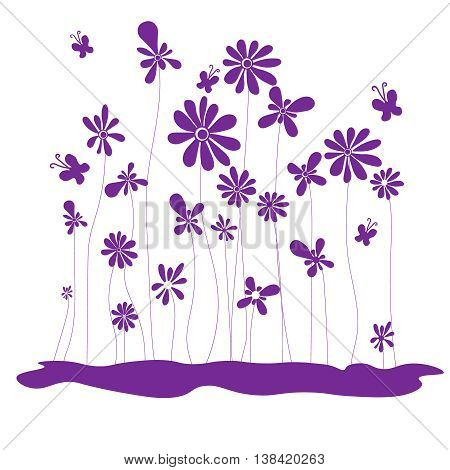 Decorative abstract color flower vector  image background