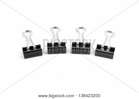 Binder clip Paper clip isolated on white background