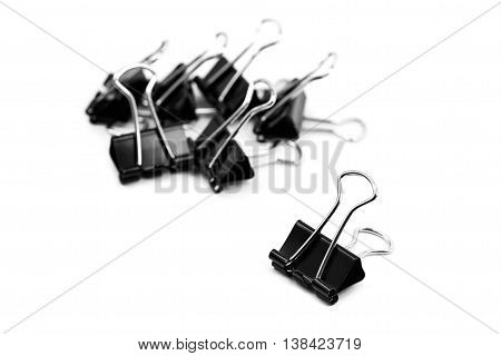 Binder clip Paper clip isolated on white background