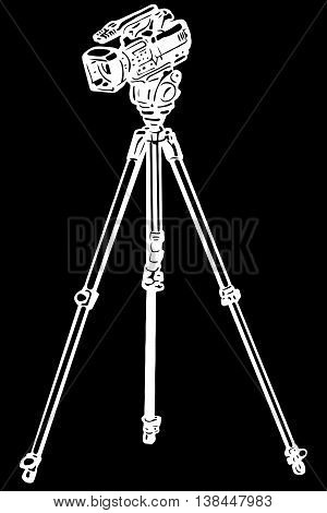 Video Camera On A Tripod