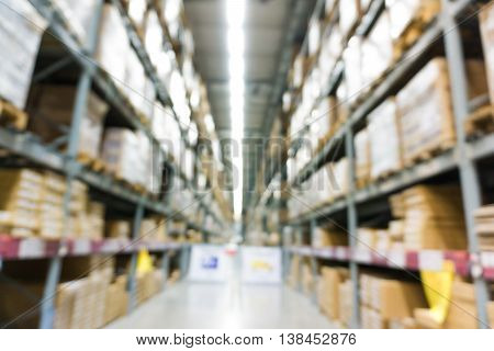Warehouse Inventory In Defocus Store Blur Background