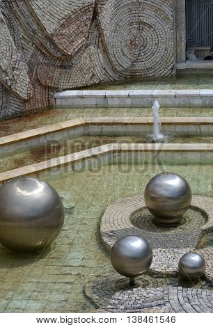 Fountains at NDK Park (National Palace of Culture) Sofia, Bulgaria,