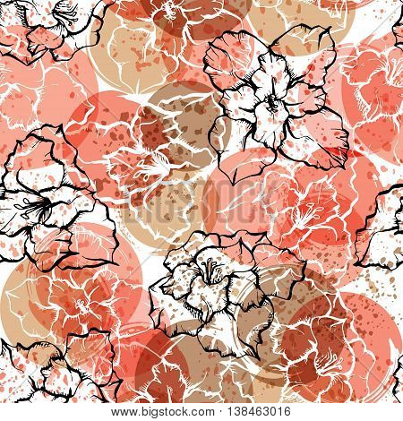 Seamless Modern Floral Pattern With Gladioli