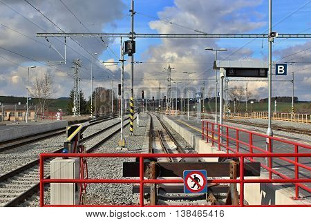 Railroad tracks on the new train station