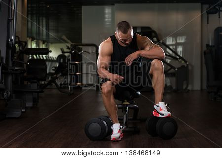 Bodybuilder Resting