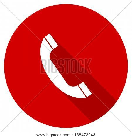 phone vector icon, red modern flat design web element