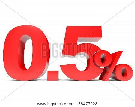Red Zero Point Five Percent Off. Discount 0.5 Percent.