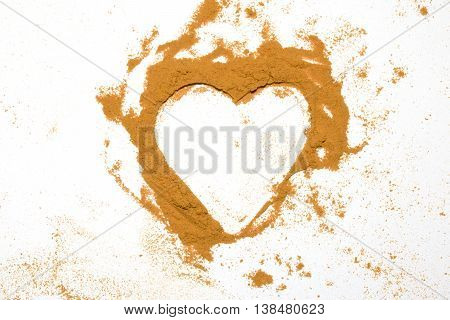 Turmeric Heart Health Yellow Powder on white background