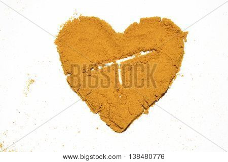Turmeric Heart Health Yellow Powder on white background