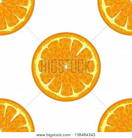 Sliced Orange Seamless Pattern. Exotic Ftuit Background
