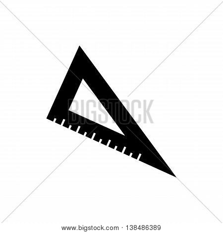 Triangle ruler icon. Silhouette flat design vector illustration