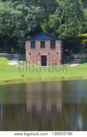 CHARLESTON SC USA 06 23 2016: Springhouse and chapel at Middleton Place is a plantation in Dorchester County, directly across the Ashley River from North Charleston in the U.S. state of South Carolina.