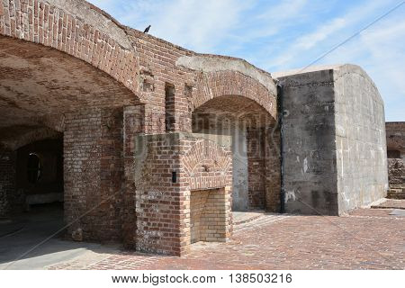 CHARLESTON SOUTH CAROLINA 06 25 2016: Fort Sumter is a sea fort in Charleston notable for 2 battles of the American Civil War. was one of a number of many special forts planned after the War of 1812