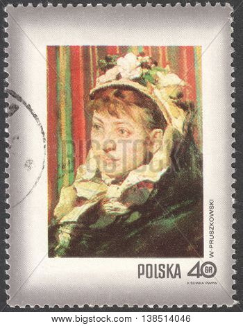 MOSCOW RUSSIA - CIRCA FEBRUARY 2016: a post stamp printed in POLAND shows painting 