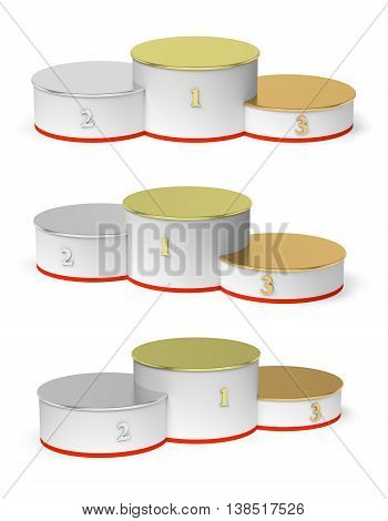 Round Winners Podium With Empty Metal Places