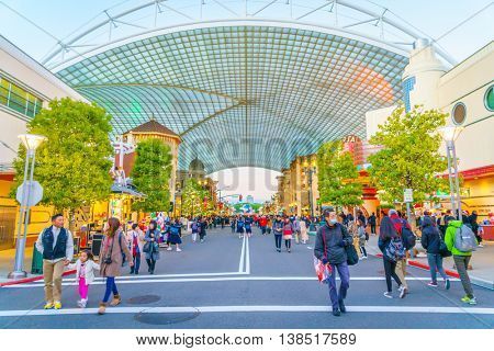 OSAKA, JAPAN - December 1, 2015: Universal Studios Japan (USJ). According to 2014 Theme Index Global Attraction Attendance Report, USJ is ranked fifth among the top 25 amusement parks worldwide.