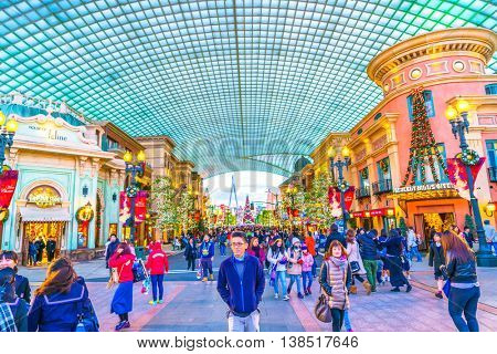 OSAKA, JAPAN - December 1, 2015: Universal Studios Japan (USJ). According to 2014 Theme Index Global Attraction Attendance Report, USJ is ranked fifth among the top 25 amusement parks worldwide.